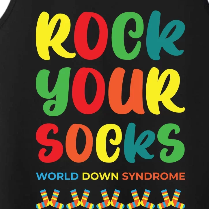 Rock Your Socks Down Syndrome Socks Women Performance Tank