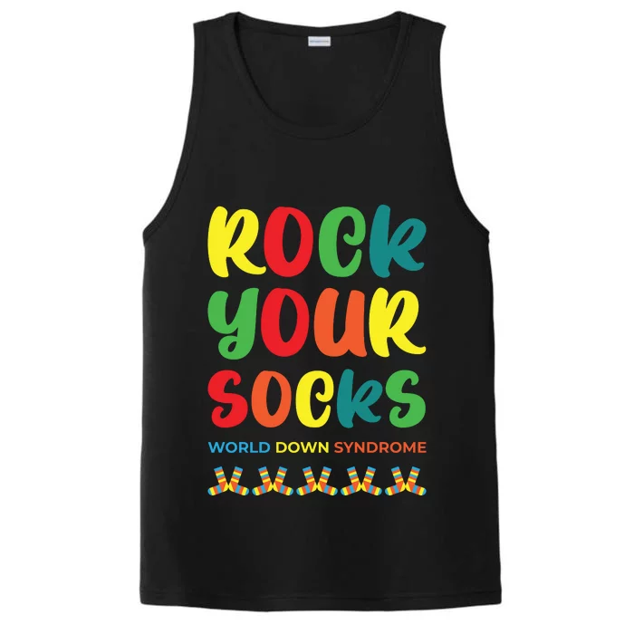 Rock Your Socks Down Syndrome Socks Women Performance Tank