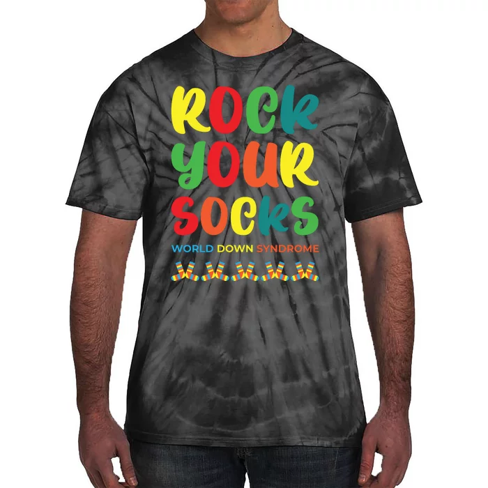 Rock Your Socks Down Syndrome Socks Women Tie-Dye T-Shirt