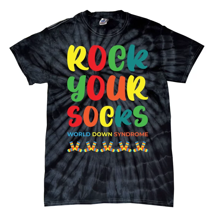 Rock Your Socks Down Syndrome Socks Women Tie-Dye T-Shirt