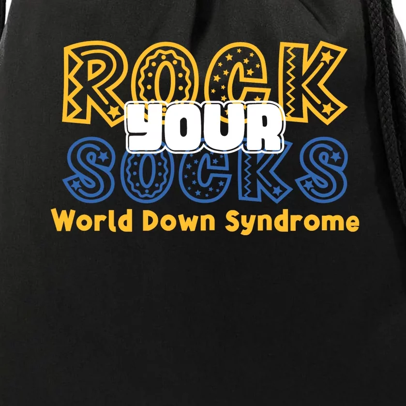 Rock Your Socks Down Syndrome Socks Women Drawstring Bag