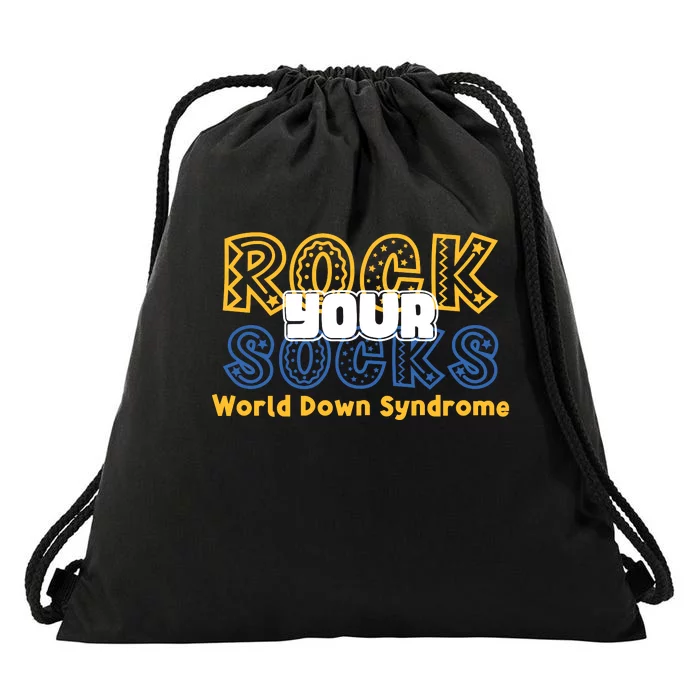 Rock Your Socks Down Syndrome Socks Women Drawstring Bag