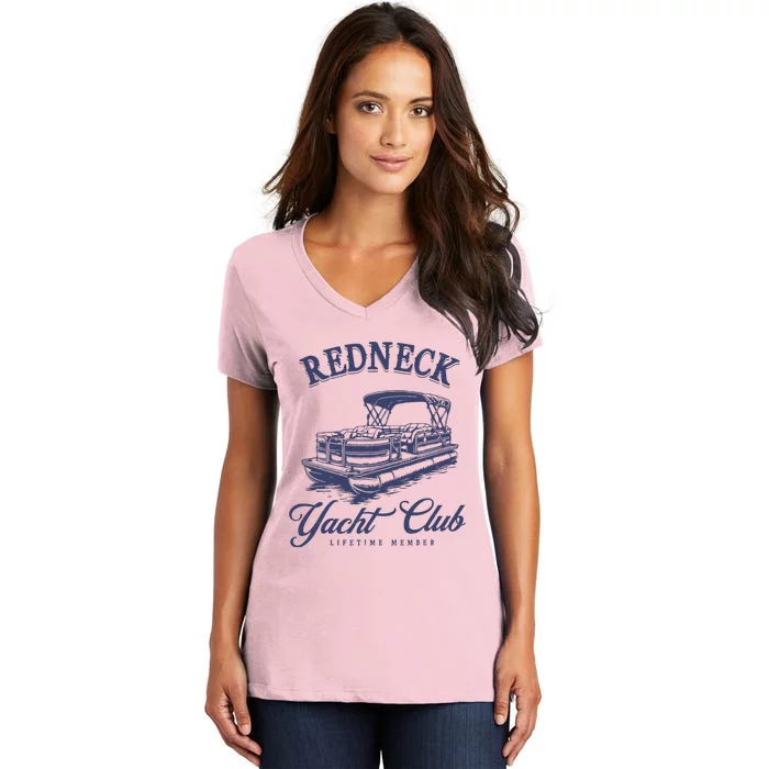 Redneck Yacht Social Club Party In Slow Motion Women's V-Neck T-Shirt