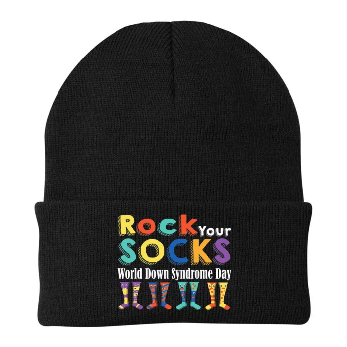 Rock Your Socks Cute 3-21 Trisomy 21 World Down Syndrome Day Knit Cap Winter Beanie