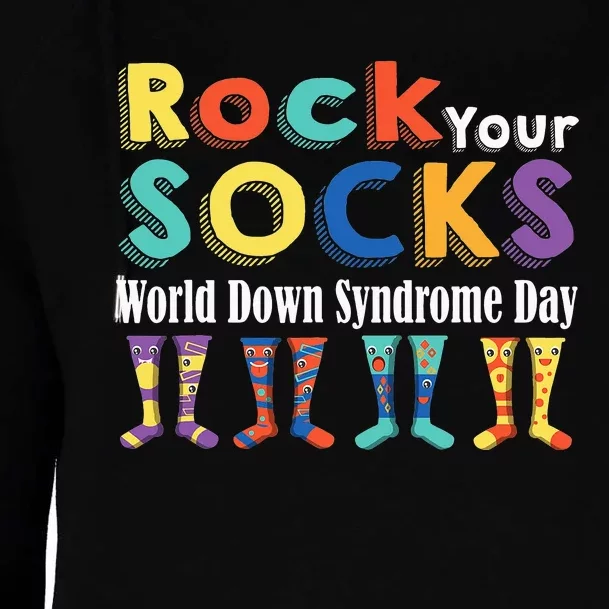 Rock Your Socks Cute 3-21 Trisomy 21 World Down Syndrome Day Womens Funnel Neck Pullover Hood