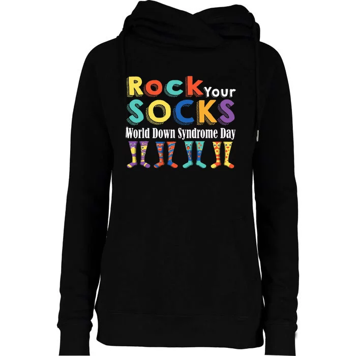 Rock Your Socks Cute 3-21 Trisomy 21 World Down Syndrome Day Womens Funnel Neck Pullover Hood