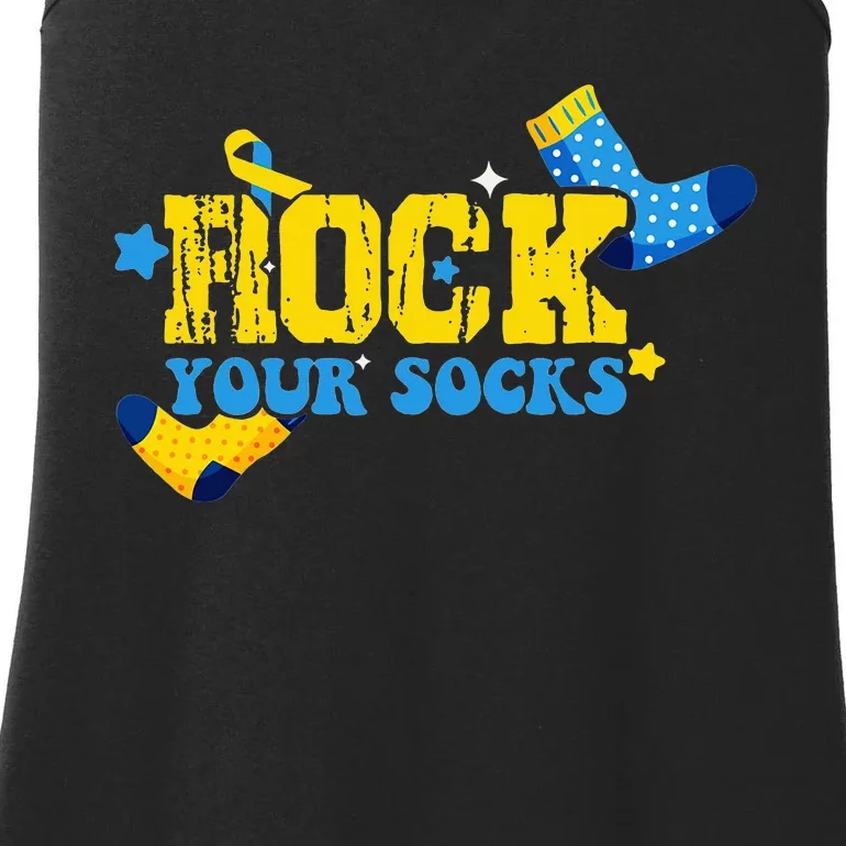 Rock Your Socks World Down Syndrome Awareness Day Ladies Essential Tank