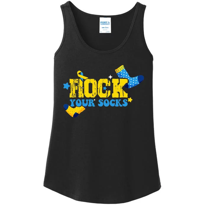 Rock Your Socks World Down Syndrome Awareness Day Ladies Essential Tank