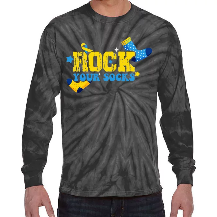 Rock Your Socks World Down Syndrome Awareness Day Tie-Dye Long Sleeve Shirt