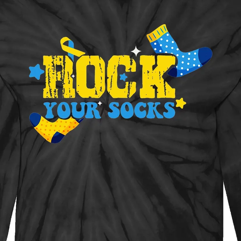 Rock Your Socks World Down Syndrome Awareness Day Tie-Dye Long Sleeve Shirt