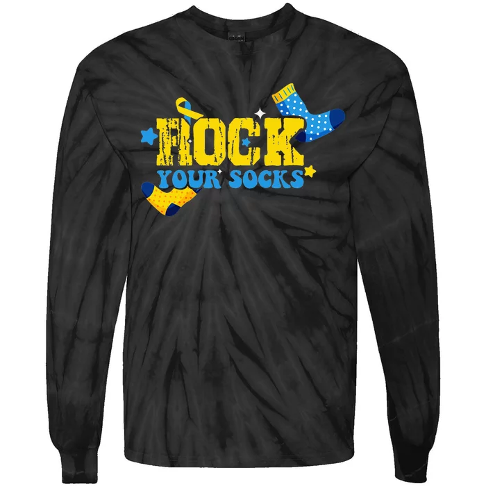 Rock Your Socks World Down Syndrome Awareness Day Tie-Dye Long Sleeve Shirt