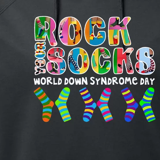 Rock Your Socks World Down Syndrome Day Awareness Performance Fleece Hoodie