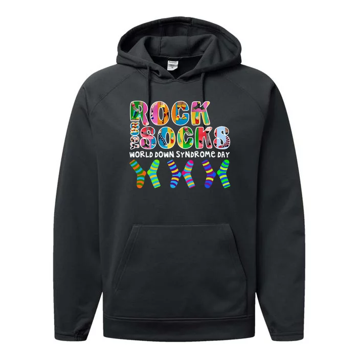 Rock Your Socks World Down Syndrome Day Awareness Performance Fleece Hoodie