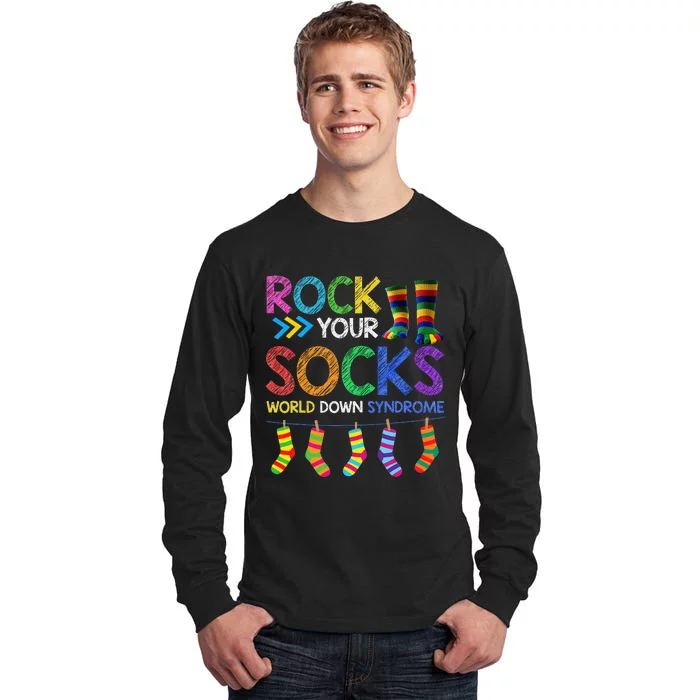 Rock Your Socks World Down Syndrome Day Trisomy 21 Tall Long Sleeve T-Shirt