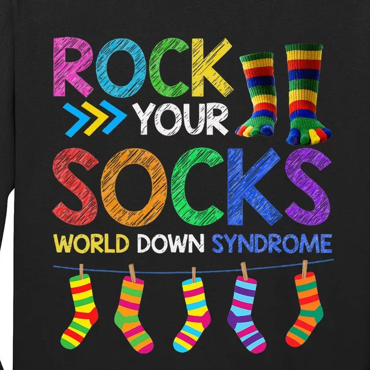 Rock Your Socks World Down Syndrome Day Trisomy 21 Tall Long Sleeve T-Shirt