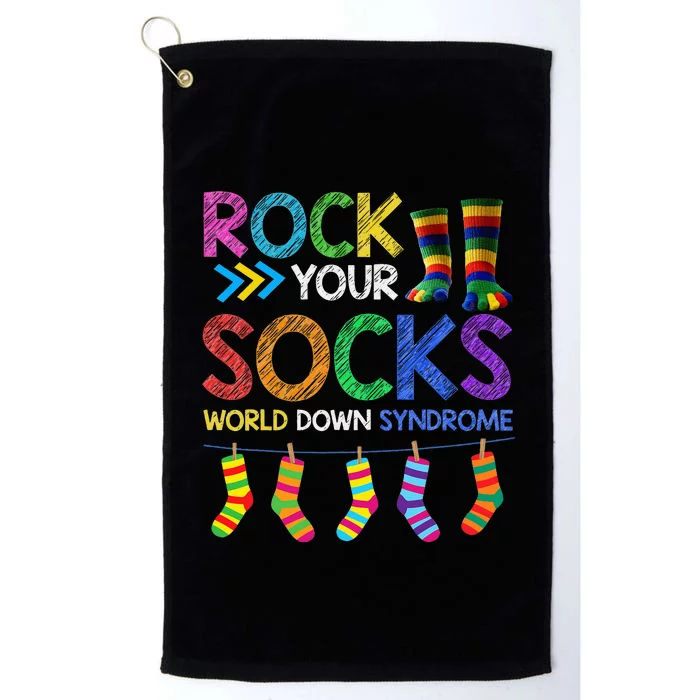 Rock Your Socks World Down Syndrome Day Trisomy 21 Platinum Collection Golf Towel