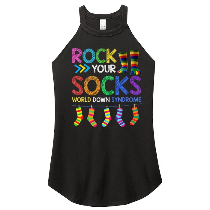 Rock Your Socks World Down Syndrome Day Trisomy 21 Women’s Perfect Tri Rocker Tank