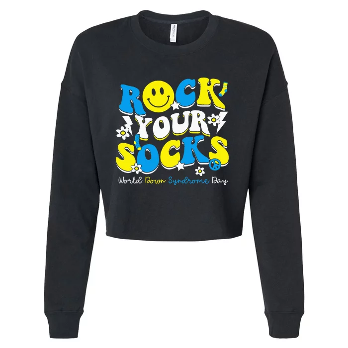 Rock Your Socks World Down Syndrome Awareness Day Cropped Pullover Crew