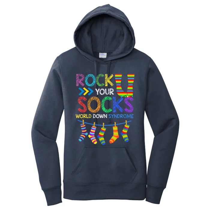 Rock Your Socks Down Syndrome Awareness Teachers Women's Pullover Hoodie