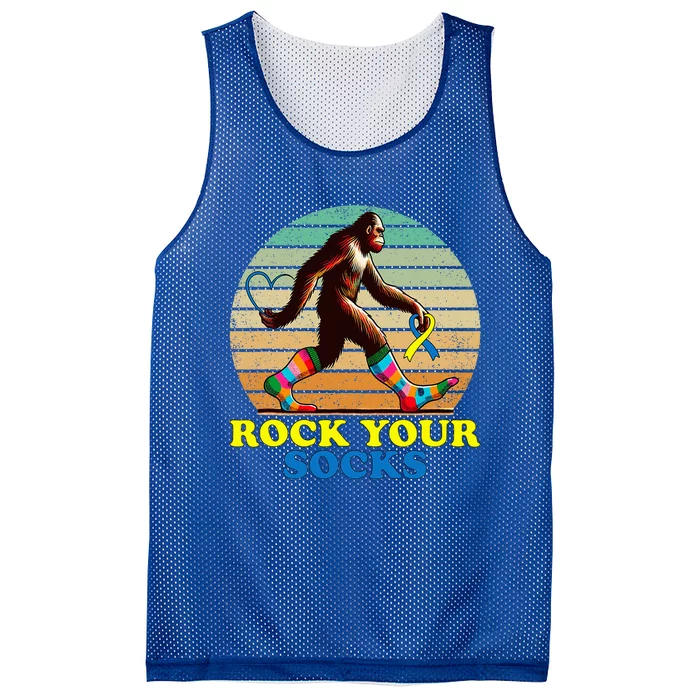 Rock Your Socks Awareness Sasquatch Mesh Reversible Basketball Jersey Tank