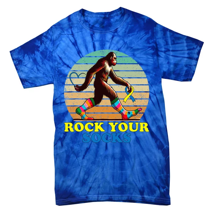 Rock Your Socks Awareness Sasquatch Tie-Dye T-Shirt