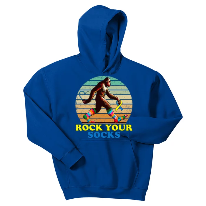 Rock Your Socks Awareness Sasquatch Kids Hoodie