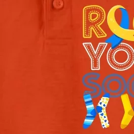 Rock Your Socks Down Syndrome Awareness Dry Zone Grid Performance Polo