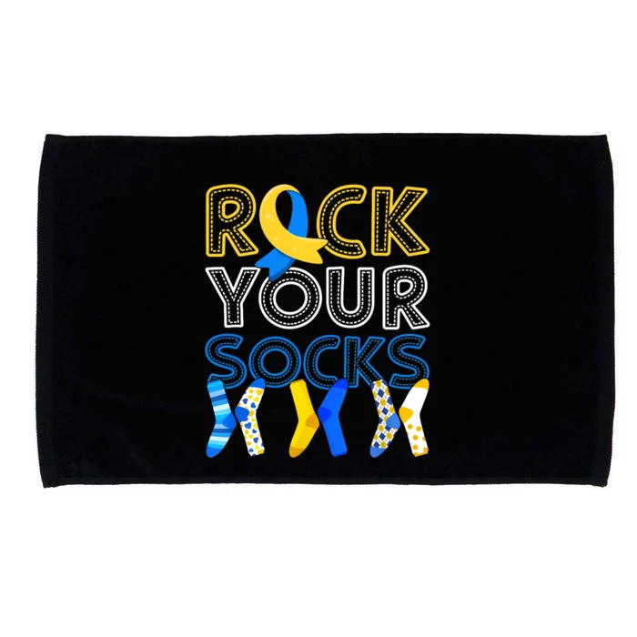 Rock Your Socks Down Syndrome Awareness Microfiber Hand Towel