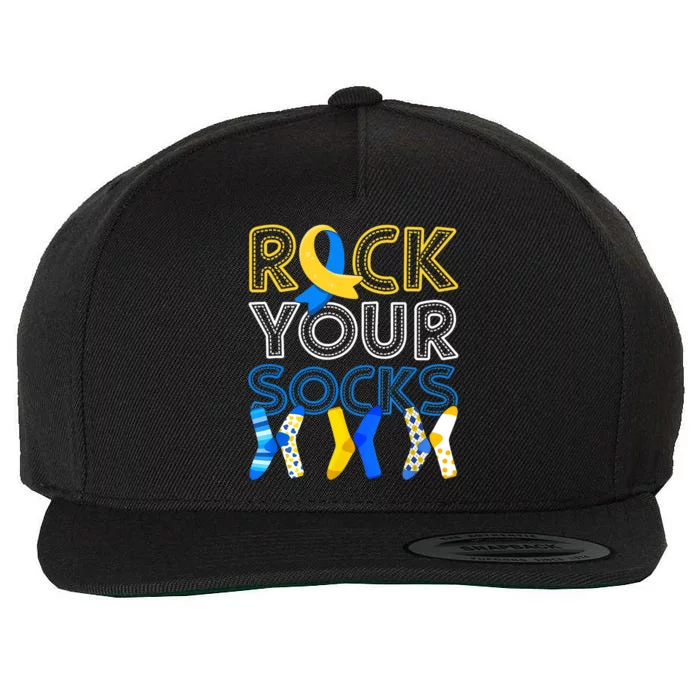 Rock Your Socks Down Syndrome Awareness Wool Snapback Cap