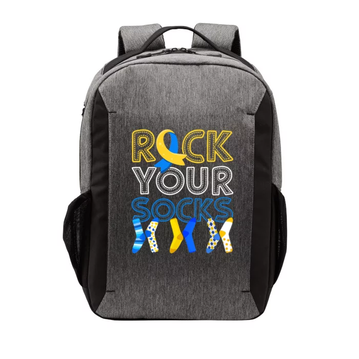 Rock Your Socks Down Syndrome Awareness Vector Backpack