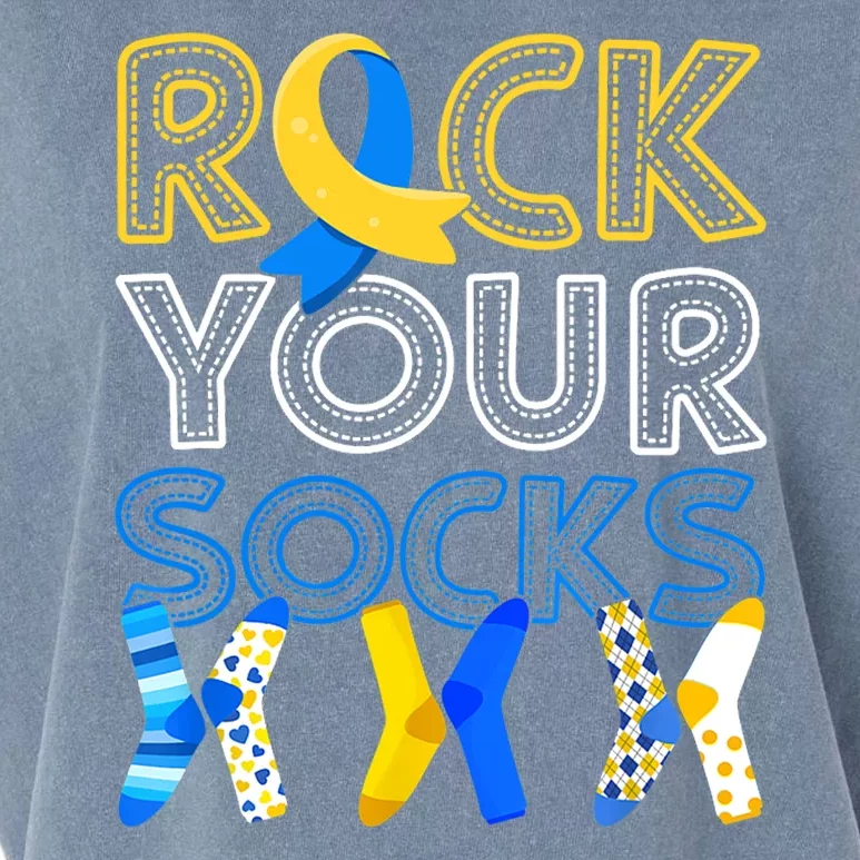 Rock Your Socks Down Syndrome Awareness Garment-Dyed Women's Muscle Tee