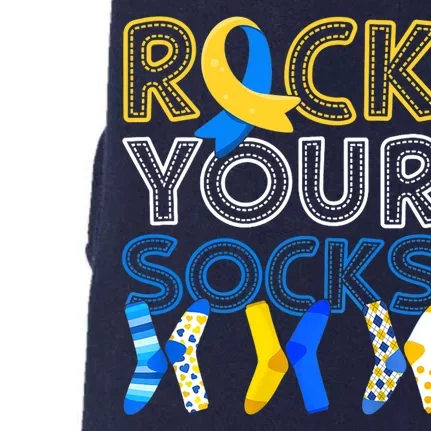 Rock Your Socks Down Syndrome Awareness Doggie 3-End Fleece Hoodie