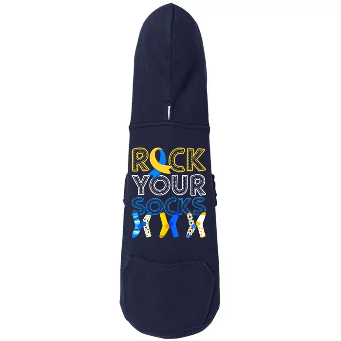 Rock Your Socks Down Syndrome Awareness Doggie 3-End Fleece Hoodie