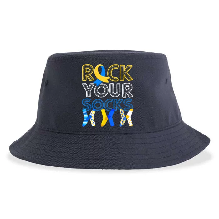 Rock Your Socks Down Syndrome Awareness Sustainable Bucket Hat