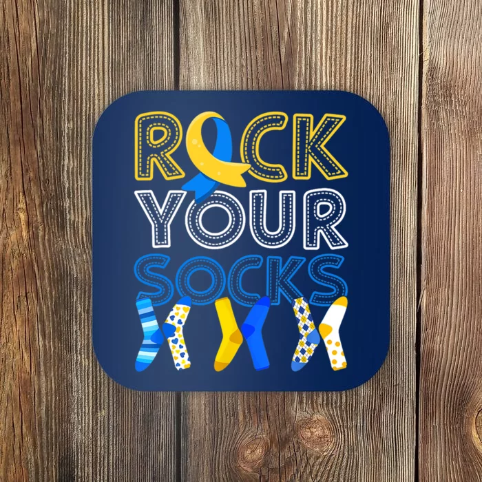 Rock Your Socks Down Syndrome Awareness Coaster