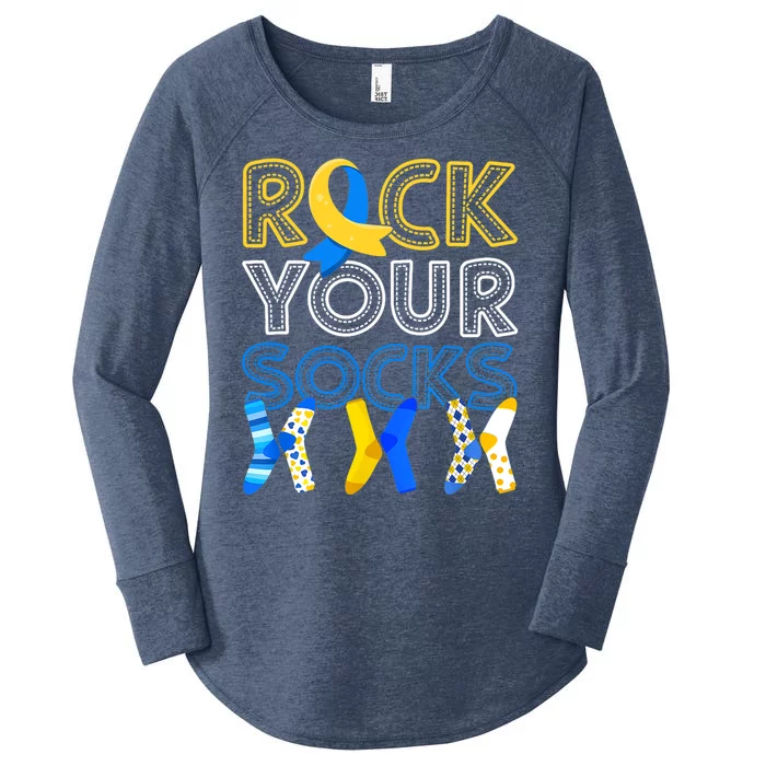 Rock Your Socks Down Syndrome Awareness Women's Perfect Tri Tunic Long Sleeve Shirt