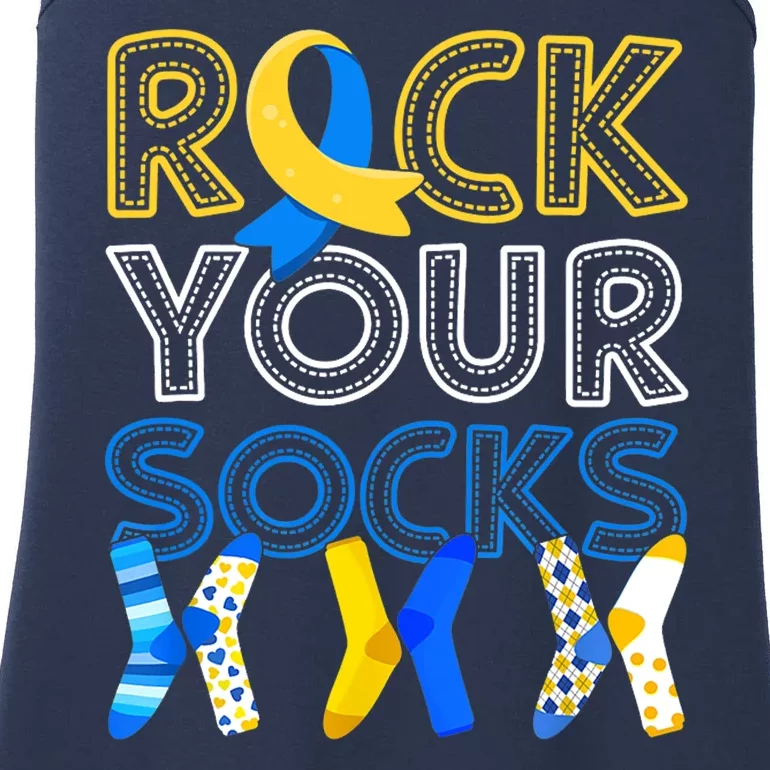 Rock Your Socks Down Syndrome Awareness Ladies Essential Tank