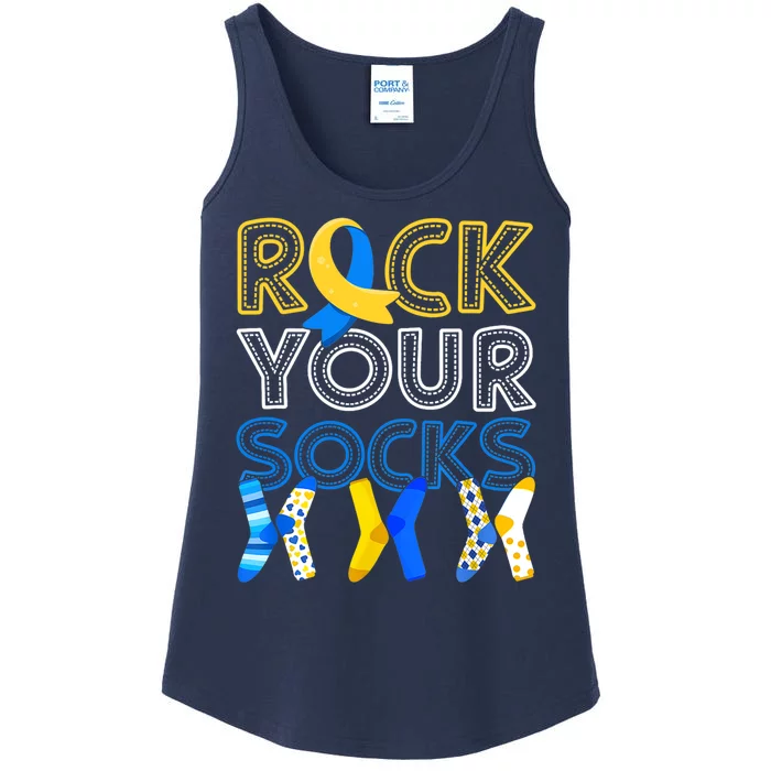 Rock Your Socks Down Syndrome Awareness Ladies Essential Tank