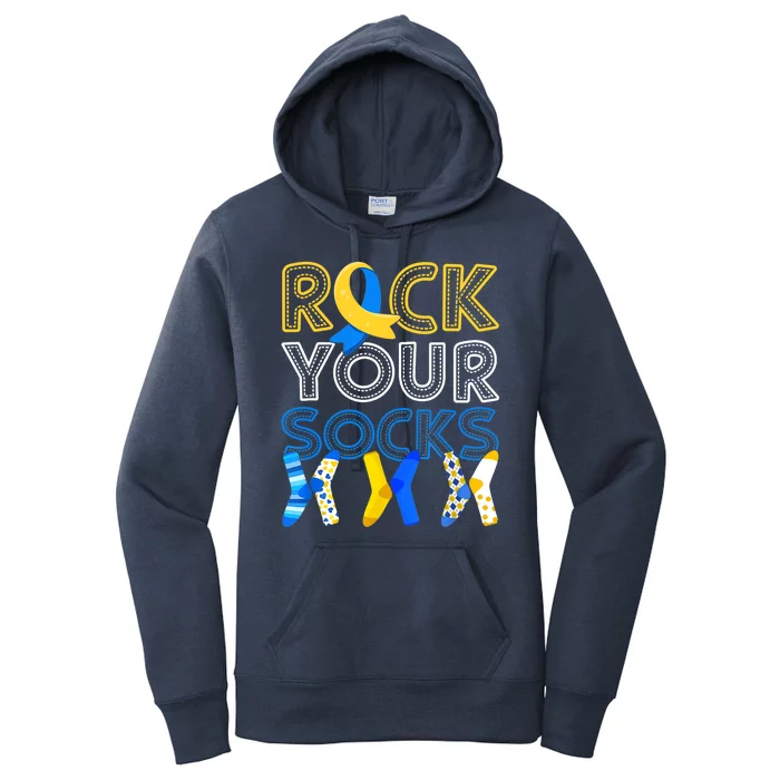 Rock Your Socks Down Syndrome Awareness Women's Pullover Hoodie