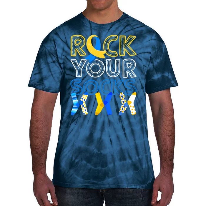 Rock Your Socks Down Syndrome Awareness Tie-Dye T-Shirt