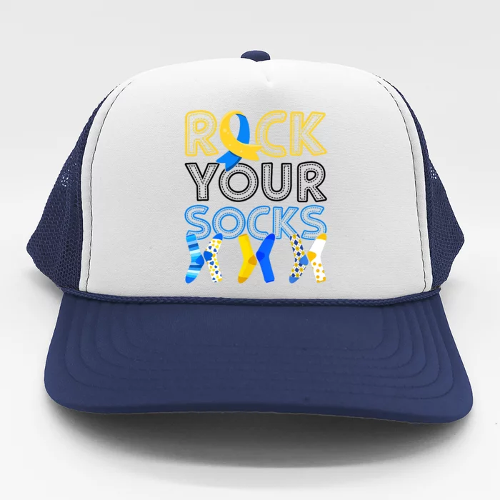 Rock Your Socks Down Syndrome Awareness Trucker Hat