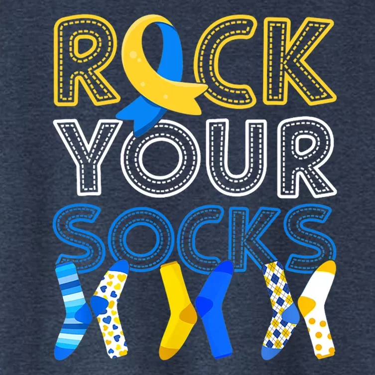 Rock Your Socks Down Syndrome Awareness Women's Crop Top Tee