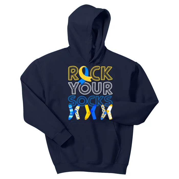 Rock Your Socks Down Syndrome Awareness Kids Hoodie