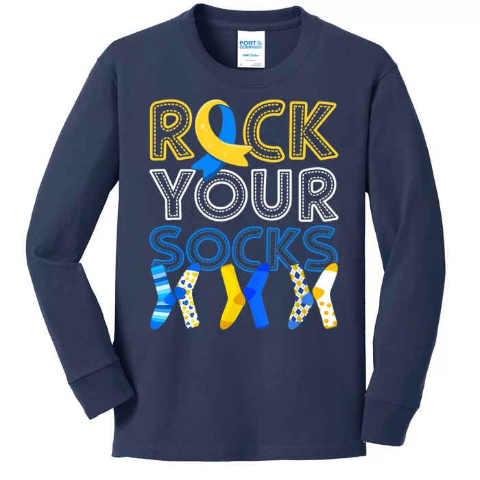 Rock Your Socks Down Syndrome Awareness Kids Long Sleeve Shirt