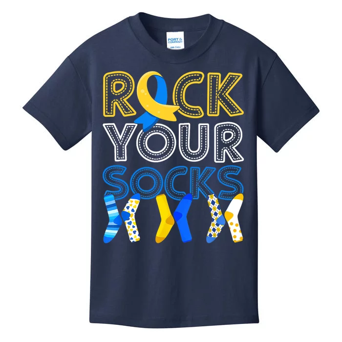 Rock Your Socks Down Syndrome Awareness Kids T-Shirt