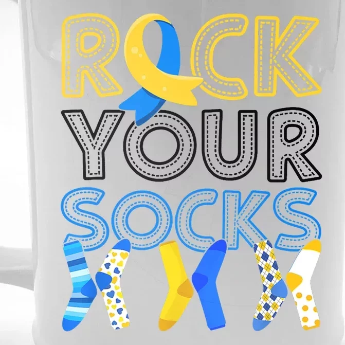 Rock Your Socks Down Syndrome Awareness Front & Back Beer Stein