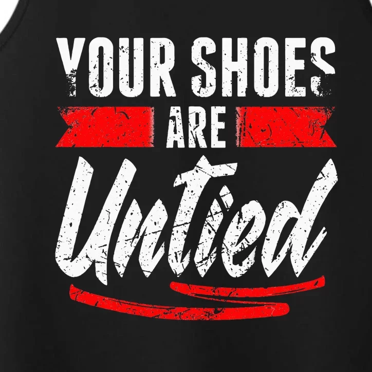 Retro Your Shoes Are Untied April Fool's Day Prankster Joke Performance Tank