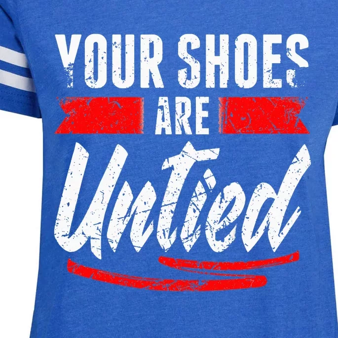 Retro Your Shoes Are Untied April Fool's Day Prankster Joke Enza Ladies Jersey Football T-Shirt