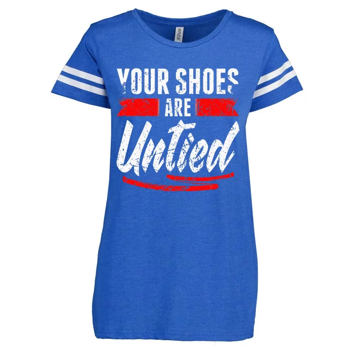 Retro Your Shoes Are Untied April Fool's Day Prankster Joke Enza Ladies Jersey Football T-Shirt