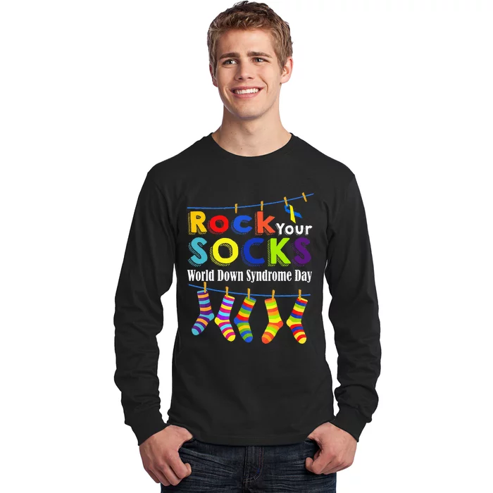 Rock Your Socks Cute 321 Trisomy 21 World Down Syndrome Day Long Sleeve Shirt